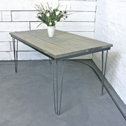 Corinne Recycled Scaffolding Board Dining Table with Hairpin Legs - Dining Tables