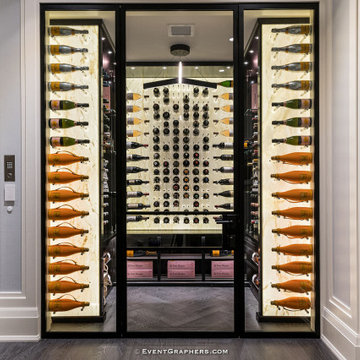 Glass Enclosed Elegant Wine Cellar By Papro Consulting