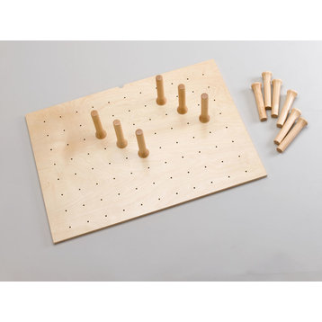 Medium 30" x 21" Wood Peg Board System w/ 12 Pegs Maple Rev-A-Shelf 4DPS-3021