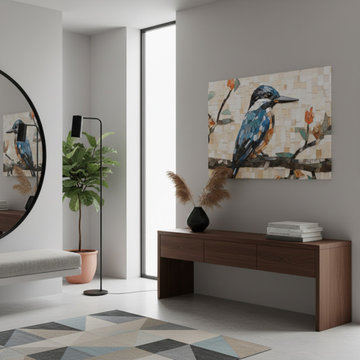 A Kingfisher Mosaic Digital Artwork Contemporary Wall Art