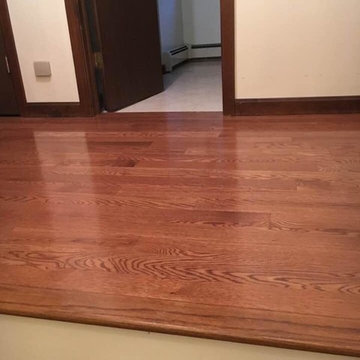 3 1/4 inch oak in hallway with stair nosing