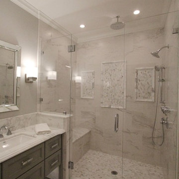 White and Gray Bathroom Showcase