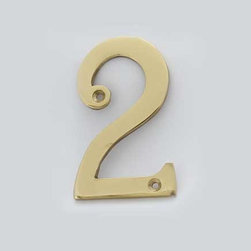 Cool House Numbers  Solid Brass 4 Inch (100mm) Door Number 2 #2272 - House Numbers
