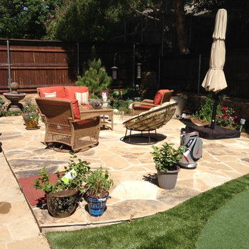 Miniature golf course and outdoor living area
