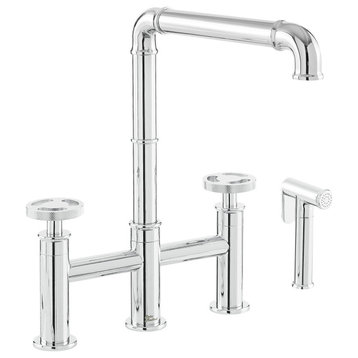 Avallon Pro Widespread Kitchen Faucet With Side Sprayer, Chrome