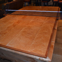 Big Leaf Maple billiards table with removable ping pong table - Game Tables