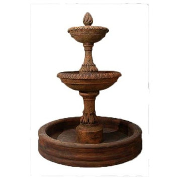 Gran Veneziana Pond Two Tier Huge Water Fountain 90" Pond, Sand Stone