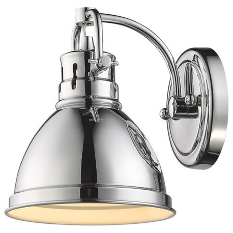 Duncan 1-Light Vanity Fixture, Chrome, Chrome/Chrome