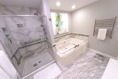 Example of a transitional bathroom design in Other