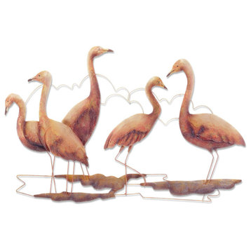 Flamingos Wall Decor Group Of Five