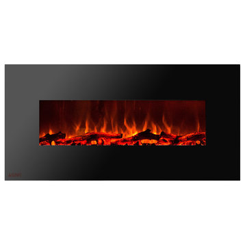 Electric Wall Mounted Fireplace Royal 60 inch with Logs | Ignis