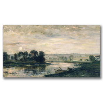 'Evening on the Oise' Canvas Art by Charles Daubigny
