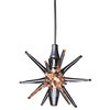 Star Glass Pendant Light, Clear/Frost, 2.75"x2.75", Canopy: 6" Round