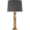 Robert Abbey Leopold Brass Table Lamp, Charcoal