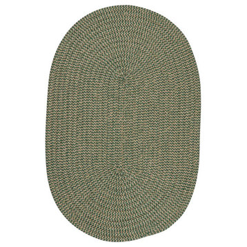 Softex Check - Myrtle Green Check 10'x13', Oval, Braided