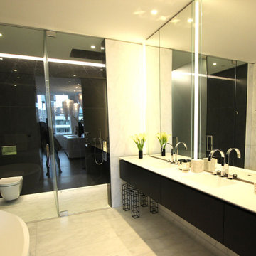 Zaha Hadid Bathroom - Switchable Privacy Glass Toilet & Shower Enclosures