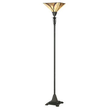 Luxury Mediterranean Tiffany Floor Lamp, Valiant Bronze, UQL7102