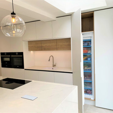 Perfect Matt Breakfasting Kitchen and Contemporary Linear Storage