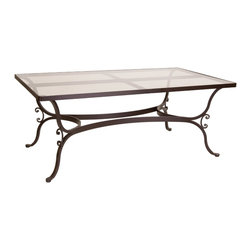 Ashbury Rectangle Glass Top Dining Table - Outdoor Dining Tables