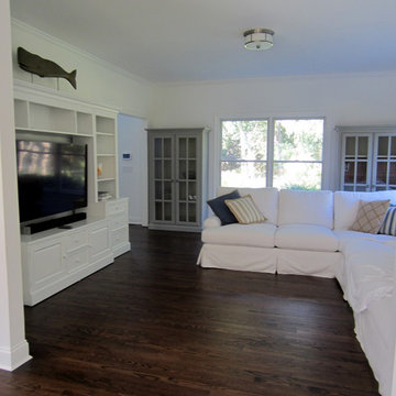 SAG HARBOR: RED OAK INSTALLED IN NEW EXTENSION/REFINISH ENTIRE HOME DARK WALNUT