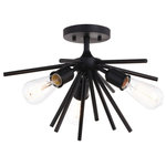 Vaxcel - Vaxcel C0249 Estelle 3-Light Semi-Flush Mount in Mid-Century Modern and Sputnik - Mid-century meets modern with this timeless and unEstelle 3-Light Semi Natural Brass *UL Approved: YES Energy Star Qualified: n/a ADA Certified: n/a  *Number of Lights: 3-*Wattage:60w Incandescent bulb(s) *Bulb Included:No *Bulb Type:Incandescent *Finish Type:Matte Black