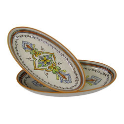 Le Souk Ceramique - Large Stoneware Oval Platters, Set of 2 Salvena Design - Serving Dishes And Platters