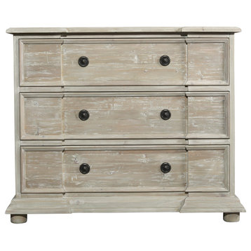 44" Wide Reclaimed Pine Chest of Drawers Wash Finish