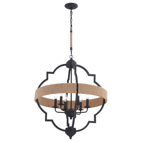 Vaxcel Lighting P0309 Beaumont 6 Light 25"W Pendant - Textured Gray