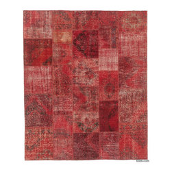 Over-dyed Turkish Patchwork Rug - Area Rugs