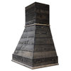 Castlewood Rustic Shiplap Chimney Hood - Dark Gray, 48", 620 Cfm Ventilator W/ L