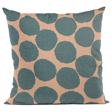Plutus Blue Dots Luxury Throw Pillow, 22"x22"
