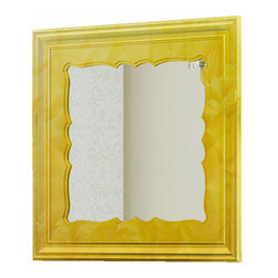 Damasco 31" 1/2 framed mirror. Gold fantasy. - Bathroom Mirrors