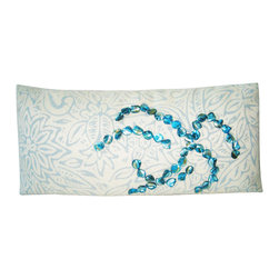 DECORATIVE PILLOWS MIAMI - Mother of Pearls Lumbar Pillow, 22"X12" - Decorative Pillows