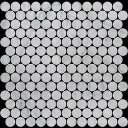 Carrara Marble Italian White Bianco Carrera 1" Penny Rounds Mosaic Tile Honed - Products