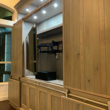 Frisco Texas - Double White Oak Custom Wall unit