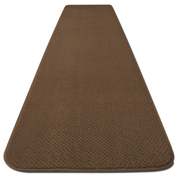 Skid-Resistant Carpet Runner Toffee Brown, 27"x6'
