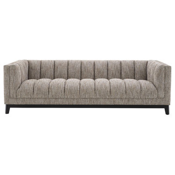 Beige Upholstered Channel Stitched Sofa | Eichholtz Ditmar
