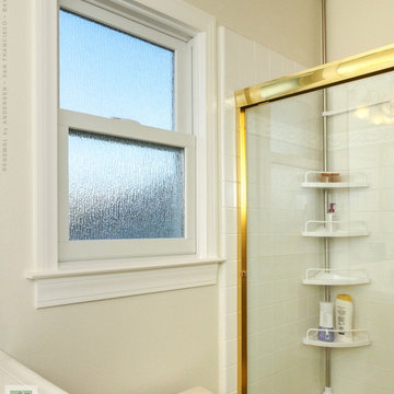 Lovely Bathroom with Waterfall Glass Privacy Window - Renewal by Andersen San Fr