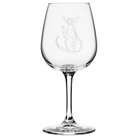 Oriental Shorthair, Front View Cat All Purpose 12.75oz. Libbey Wine Glass