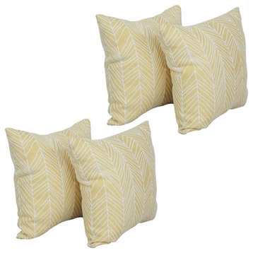 17" Jacquard Throw Pillows With Inserts, Set of 4, Demeter Lemona