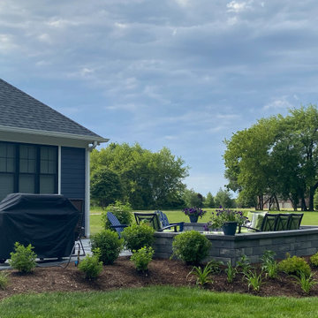 Unilock Beacon Hill Smooth Patio with U-Cara Walls and Fire PIt