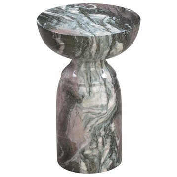 Marble Finish Concrete Accent Table, Belen Kox