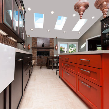 Mountain View Eclectic kitchen, dining and open office space
