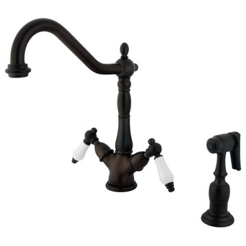 Kingston Brass Heritage Two Handle Single-Hole Kitchen Faucets KS1235PLBS