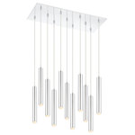 Z-Lite - Z-Lite 11 Light Island/Billiard, Chrome, 917MP12-CH-LED-11LCH - Sophisticated and sleek, this eleven-light pendant light boasts clean lines and style. Dazzle with the radiance of bright chrome, great for casting a rich glow in any modern bathroom or hallway.