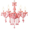 Nordic LED Pink Crystal Luxury Pendant Lamp, 10 Lights