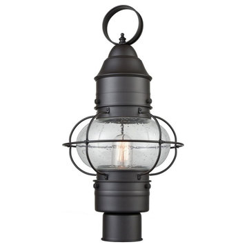 Caged One Light Coastal Outdoor Post Mount Round Globe - Wire Cage Post Light