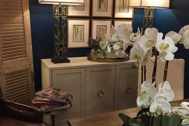 Example of a transitional home office design in Jackson