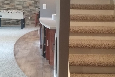Inspiration for a contemporary basement remodel in Indianapolis