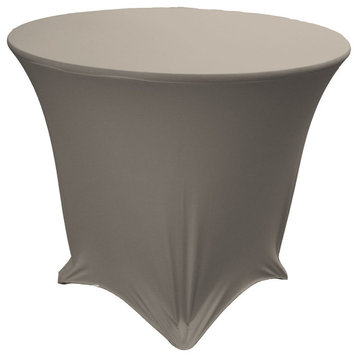 LA Linen Round Spandex Table Cover, Light Gray, 30"x30"